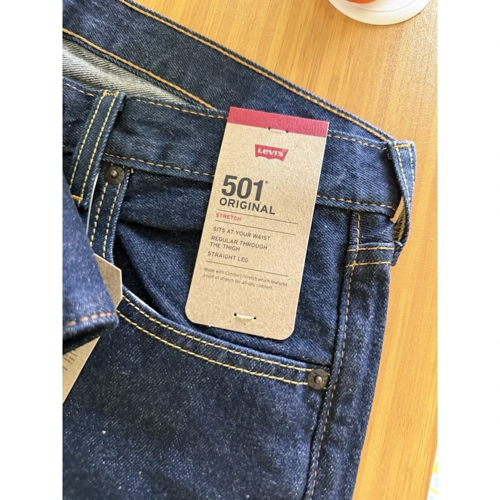 Levi's 501 NWT Original Stretch Jeans NWT 34x32 Dark Wash 00501-2331